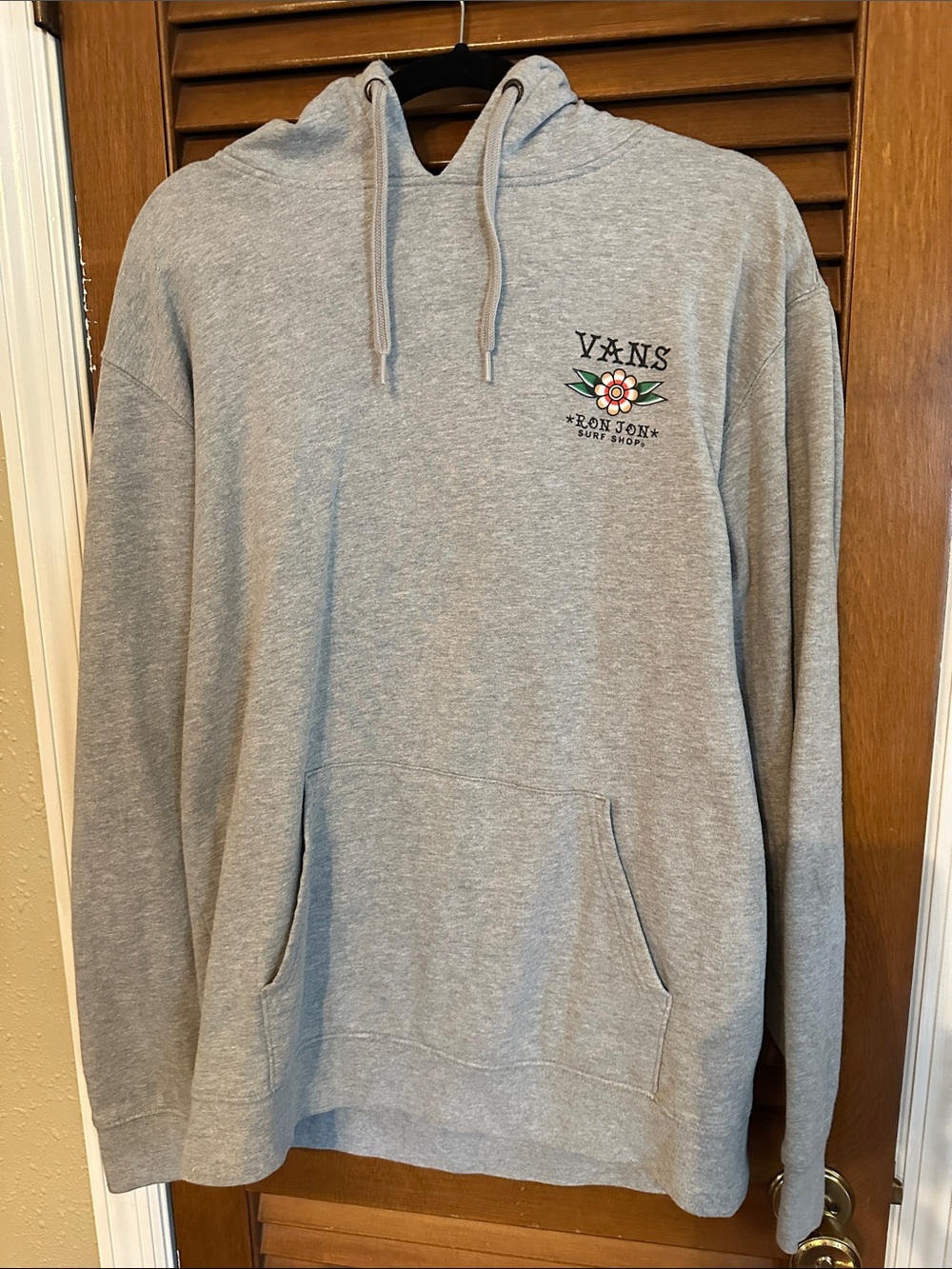 Vans/Ron Jon Gray Hoodie with Floral Logo